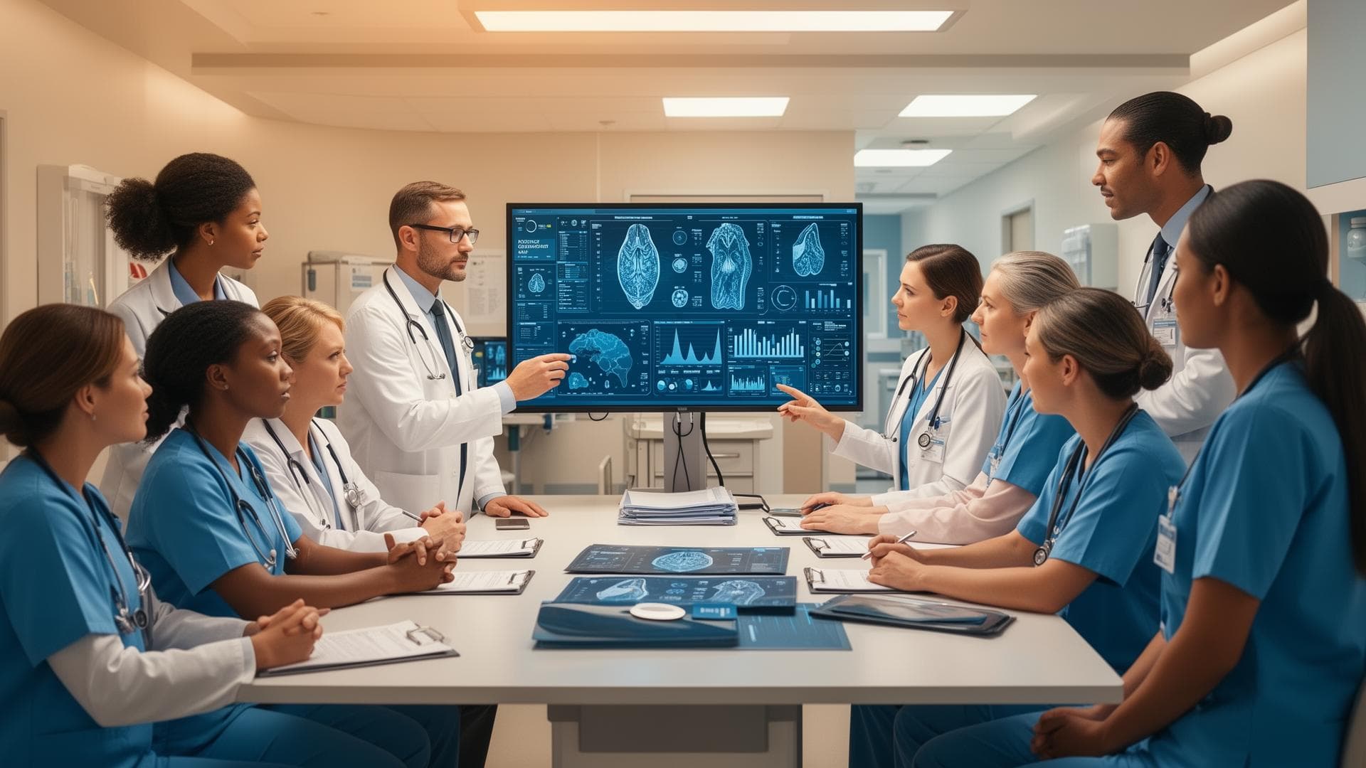 Healthcare professionals collaborating